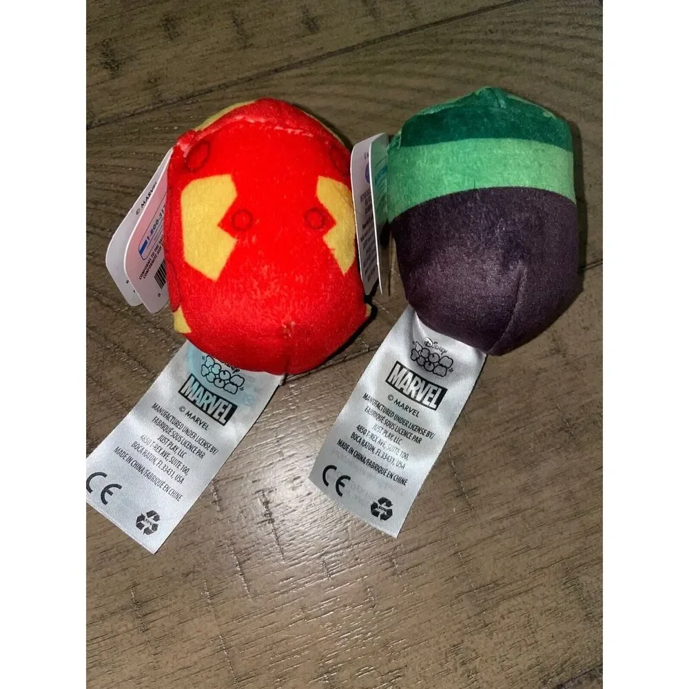 Disney Marvel Hulk‎ Tsum Tsum & Iron Man Stuffed Animals Plush Red Green NWT